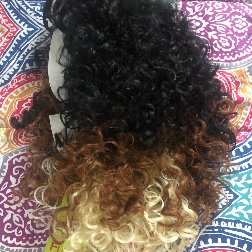 Tricolored Curly Wig